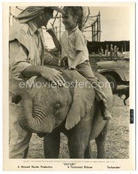 5k452 HATARI candid 8x10.25 still '62 John Wayne playing with daughter Aissa Wayne on elephant!