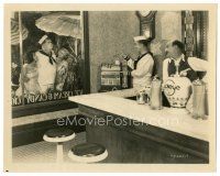 5k643 MEN O'WAR 8x10 still '29 Laurel & Finlayson at soda counter look at Hardy with pretty ladie!