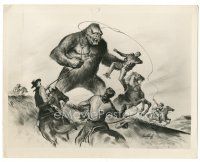5k648 MIGHTY JOE YOUNG 8x10.25 still '49 first Ray Harryhausen, Widhoff art of ape vs cowboys!