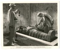 5k663 MUMMY 8x10 key book still '59 two men examine sarcophagus in Egyptian tomb!