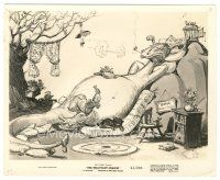 5k751 RELUCTANT DRAGON 8x10.25 still '41 Disney cartoon, great sketch of him sleeping at home!