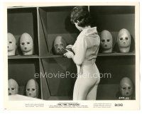 5k906 TIME TRAVELERS 8.25x10.25 still '64 cool image of sexy woman with rubber masks on shelf!
