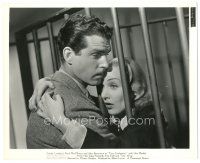 5k926 TRUE CONFESSION 8.25x10 still '37 Fred MacMurray hugs Carole Lombard through prison bars!