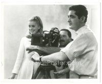5k932 UMBRELLAS OF CHERBOURG candid 8x10 key book still '65 Catherine Deneuve with Jacques Demy!
