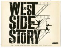 5k965 WEST SIDE STORY 7.75x10.25 still '61 great title artwork by Joseph Caroff, classic musical!