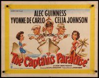 5m054 CAPTAIN'S PARADISE English 1/2sh '53 great art of Alec Guinness on ship juggling two wives!