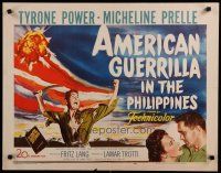 5m016 AMERICAN GUERRILLA IN THE PHILIPPINES 1/2sh '50 art of Tyrone Power & Micheline Prelle!