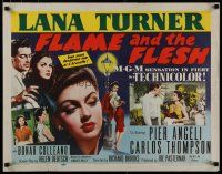 5m089 FLAME & THE FLESH style A 1/2sh '54 sexy brunette bad girl Lana Turner, plus Pier Angeli!