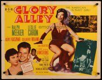 5m102 GLORY ALLEY style A 1/2sh '52 Ralph Meeker, Leslie Caron, Louis Armstrong playing trumpet!