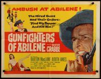 5m105 GUNFIGHTERS OF ABILENE 1/2sh '59 super close up of cowboy Buster Crabbe with gun!