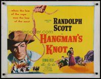 5m110 HANGMAN'S KNOT 1/2sh R61 cool image of Randolph Scott by noose, Donna Reed