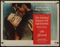 5m114 HEIRESS style B 1/2sh '49 William Wyler, romantic Olivia de Havilland & Montgomery Clift!