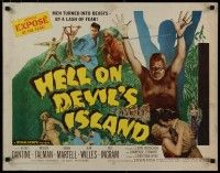 5m116 HELL ON DEVIL'S ISLAND 1/2sh '57 Rex Ingram, men turned into beasts by a lash of fear!