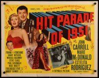 5m121 HIT PARADE OF 1951 style B 1/2sh '50 John Carroll & Marie McDonald, great musical design!