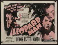 5m169 LEOPARD MAN 1/2sh R52 Jacques Tourneur, O'Keefe & Margo are victims of a strange killer!