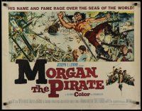 5m215 MORGAN THE PIRATE 1/2sh '61 Morgan il pirate, art of barechested swashbuckler Steve Reeves!