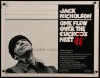 5m245 ONE FLEW OVER THE CUCKOO'S NEST 1/2sh '75 great c/u of Jack Nicholson, Milos Forman classic!