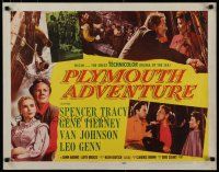 5m269 PLYMOUTH ADVENTURE style A 1/2sh '52 Spencer Tracy, Gene Tierney, cool montage of top stars!