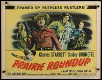 5m273 PRAIRIE ROUNDUP 1/2sh '51 Charles Starrett & Smiley Burnette outshooting robber barons!