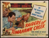 5m293 RAIDERS OF TOMAHAWK CREEK 1/2sh '50 art of Charles Starrett as Durango Kid & Smiley Burnett!