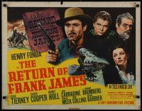 5m301 RETURN OF FRANK JAMES style A 1/2sh '40 Henry Fonda, Gene Tierney, Jackie Cooper!
