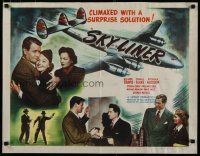 5m339 SKY LINER 1/2sh '49 cool artwork of a giant air liner with 13 murder suspects aboard!