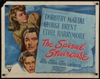 5m347 SPIRAL STAIRCASE style A 1/2sh '46 art of Dorothy McGuire, George Brent & Ethel Barrymore!