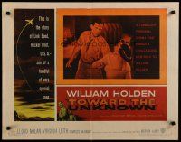 5m394 TOWARD THE UNKNOWN 1/2sh '56 William Holden & Virginia Leith in sci-fi space travel!