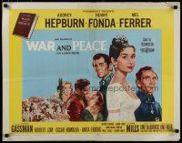 5m411 WAR & PEACE 1/2sh '56 art of Audrey Hepburn, Henry Fonda & Mel Ferrer, Tolstoy!