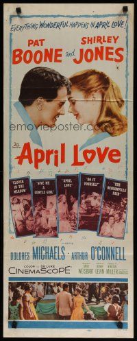 5m451 APRIL LOVE insert '57 romantic art of Pat Boone & sexy Shirley Jones!