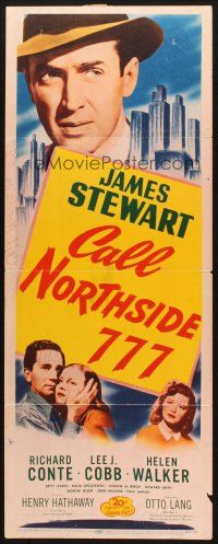 5m496 CALL NORTHSIDE 777 insert R55 artwork of James Stewart, plus Conte & Walker!