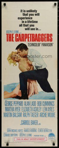 5m501 CARPETBAGGERS insert '64 great image of George Peppard & Carroll Baker!