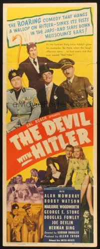 5m534 DEVIL WITH HITLER insert '42 WWII, the funniest thing since Adolph grew his mustache!