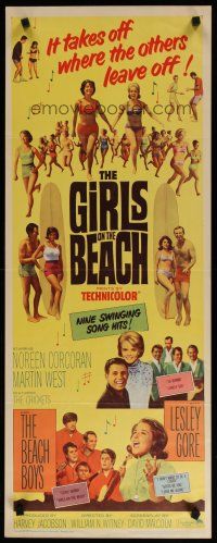 5m575 GIRLS ON THE BEACH insert '65 Beach Boys, Lesley Gore, LOTS of sexy babes in bikinis!