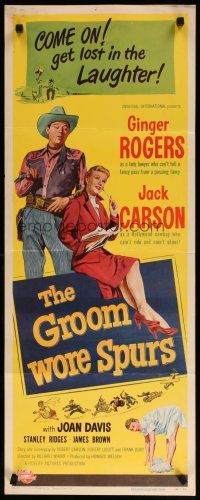5m586 GROOM WORE SPURS insert '51 lady lawyer Ginger Rogers meets Hollywood cowboy Jack Carson!