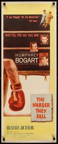 5m590 HARDER THEY FALL insert '56 Humphrey Bogart, Rod Steiger, cool boxing artwork!