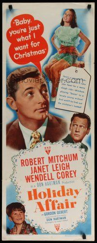 5m597 HOLIDAY AFFAIR insert '49 sexy Janet Leigh is just what Robert Mitchum wants for Christmas!