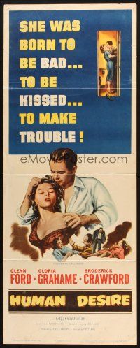 5m602 HUMAN DESIRE insert '54 Gloria Grahame was born to be bad, to be kissed, and to make trouble!