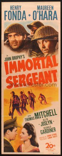 5m610 IMMORTAL SERGEANT insert '43 cool Fox image of Canadian Henry Fonda in WWII Africa!