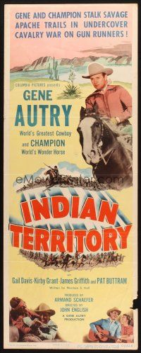 5m612 INDIAN TERRITORY insert '50 cool huge image of Gene Autry riding Champion the Wonder Horse!