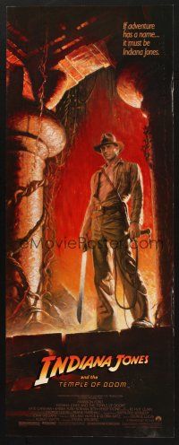 5m613 INDIANA JONES & THE TEMPLE OF DOOM insert '84 art of Harrison Ford by Bruce Wolfe!
