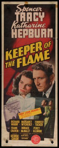 5m627 KEEPER OF THE FLAME insert '42 Tracy doesn't know if Katharine Hepburn is a murderess!