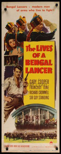 5m643 LIVES OF A BENGAL LANCER insert R50 great full-length artwork of Gary Cooper with gun!