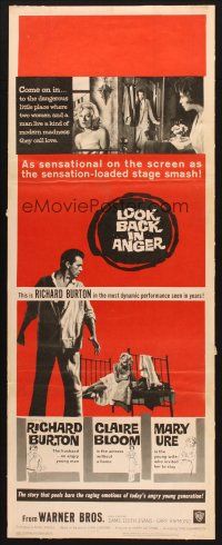 5m647 LOOK BACK IN ANGER insert '59 Claire Bloom gets between Richard Burton & Mary Ure!