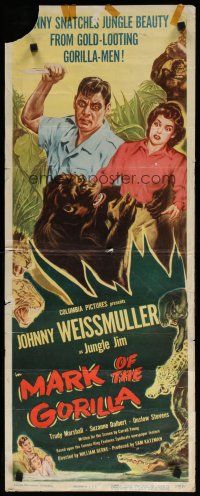5m657 MARK OF THE GORILLA insert '51 jungle explorer Johnny Weissmuller, Trudy Marshall