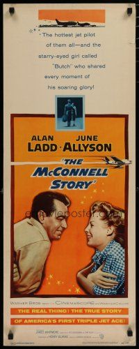 5m661 McCONNELL STORY insert '55 Alan Ladd is America's first triple jet ace, June Allyson!