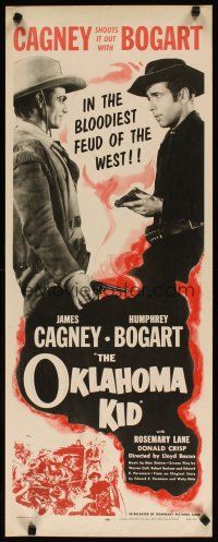 5m682 OKLAHOMA KID insert R56 great image of James Cagney & Humphrey Bogart in cowboy hats!