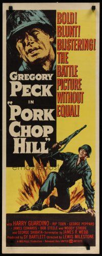 5m700 PORK CHOP HILL insert '59 Lewis Milestone directed, art of Korean War soldier Gregory Peck!
