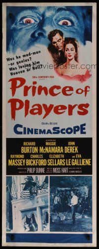 5m702 PRINCE OF PLAYERS insert '55 Richard Burton as Edwin Booth, greatest stage actor ever!