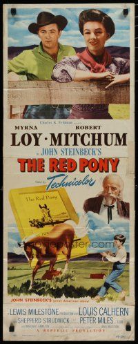 5m713 RED PONY insert '49 Robert Mitchum is Myrna Loy's ranch hand, written by John Steinbeck!